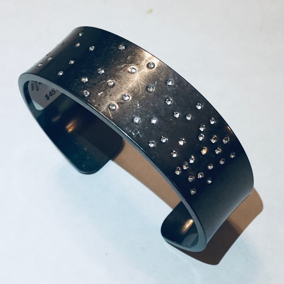 Lucky Brand Silvertone & Crystal Cuff Bracelet - Picture 3 of 6